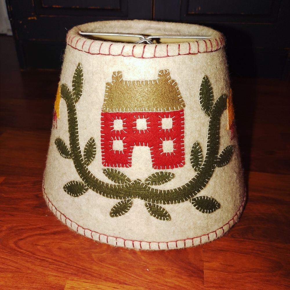 Primitive Saltbox House Felt Lamp Shade